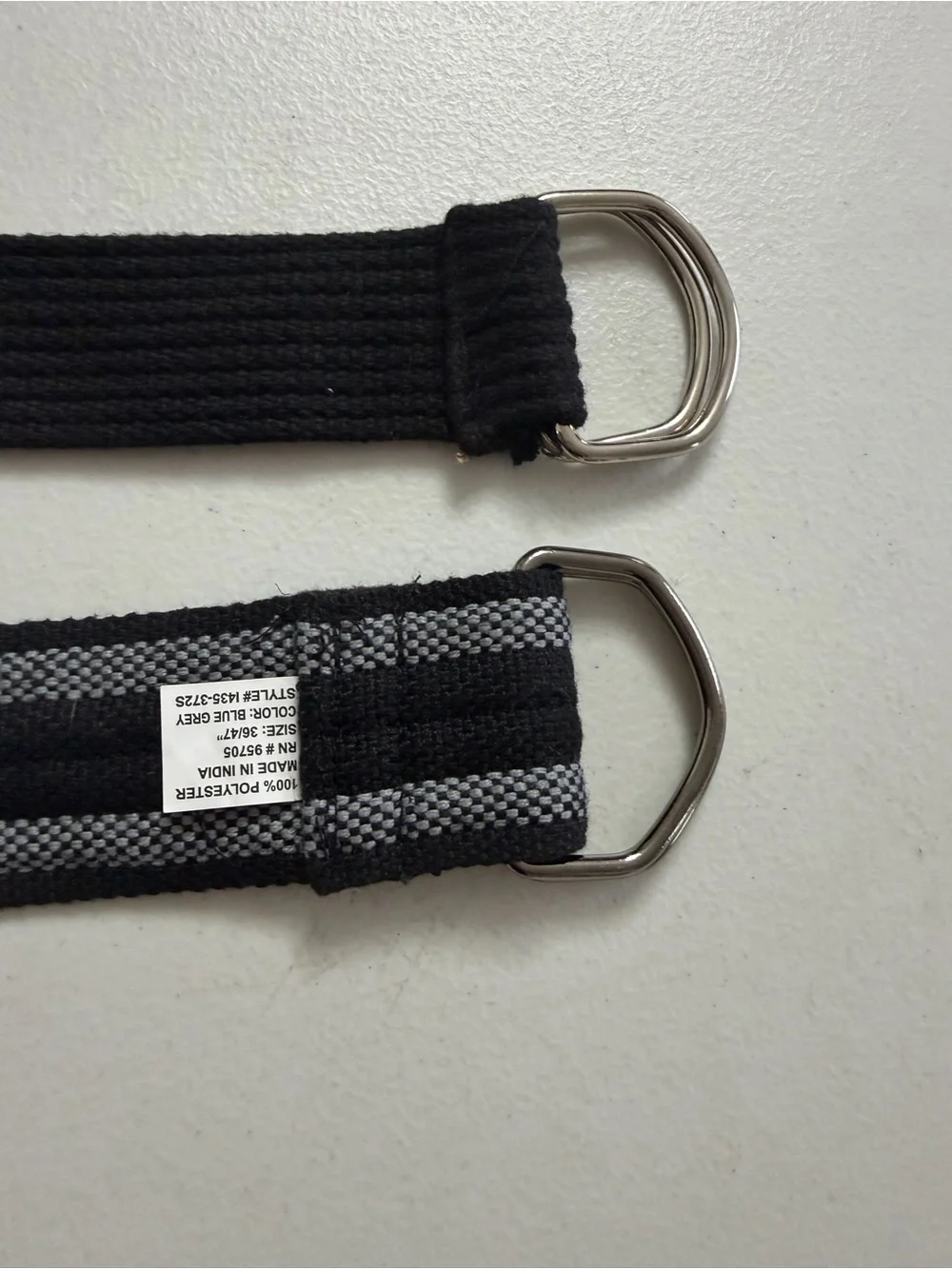 Men’s Durable Gray and Black Strap Belts